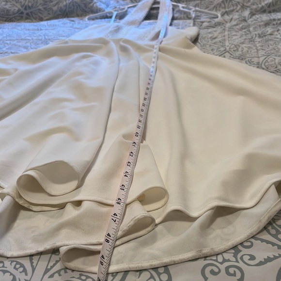 Halston Heritage white a-line halter dress, beaded dress, size 10, vintage feel - Picture 7 of 16